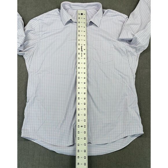 UNTUCKit Button Down Shirt Men‎ XL Blue Classic Check Plaid Long Sleeve Stretch - Picture 5 of 7